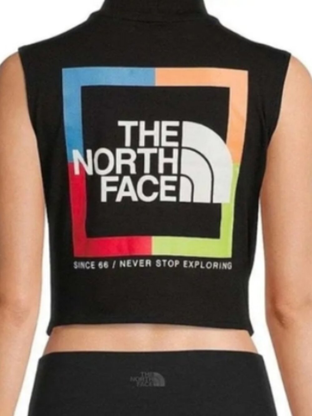 The North Face Coordinates Logo Mock-Neck Crop Graphic Tank Top - Women Medium